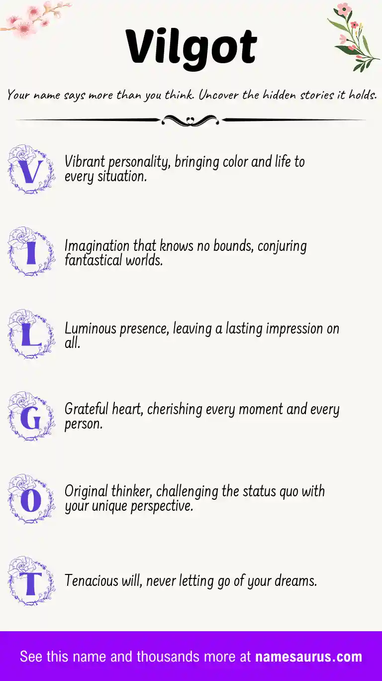Acrostic poem about Vilgot.