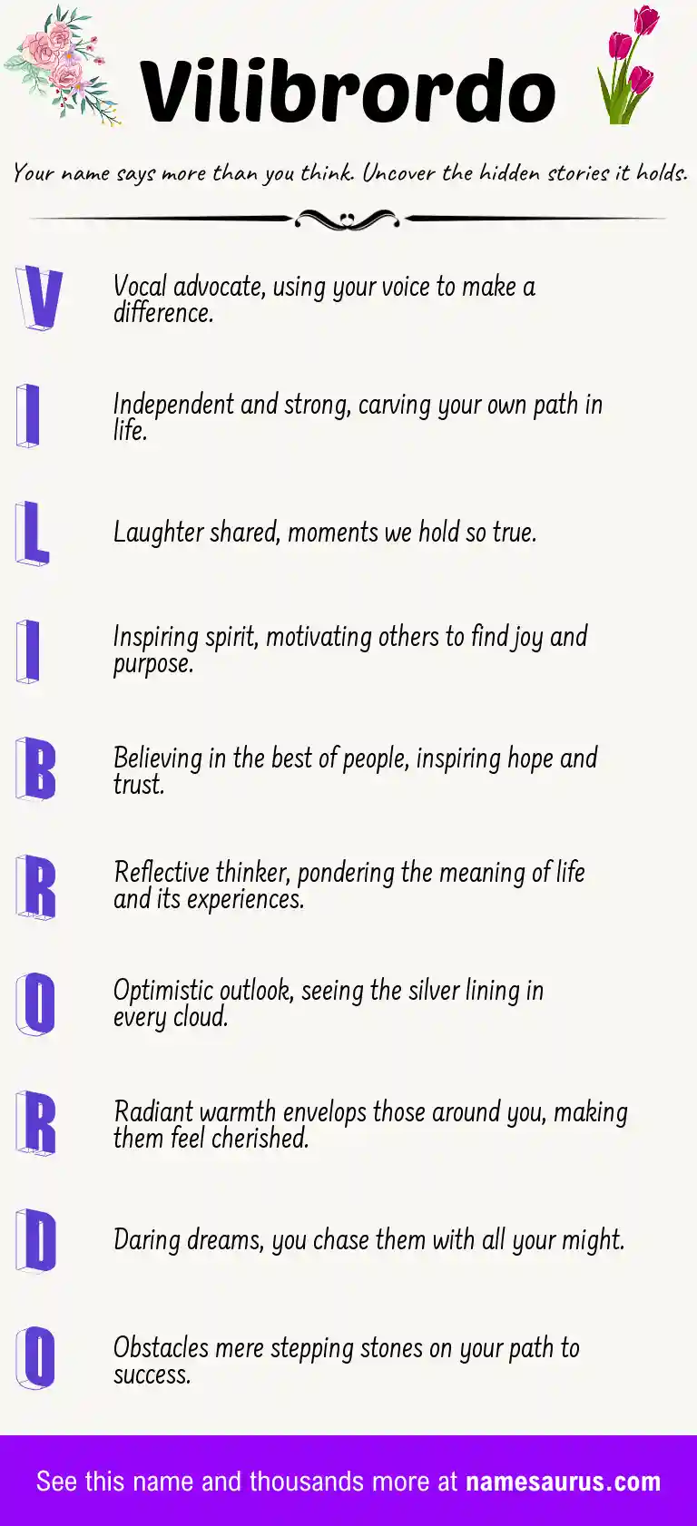 Acrostic poem about Vilibrordo.