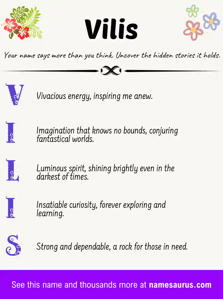 Acrostic poem about Vilis.