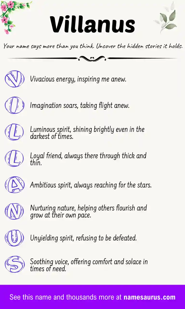 Acrostic poem about Villanus.
