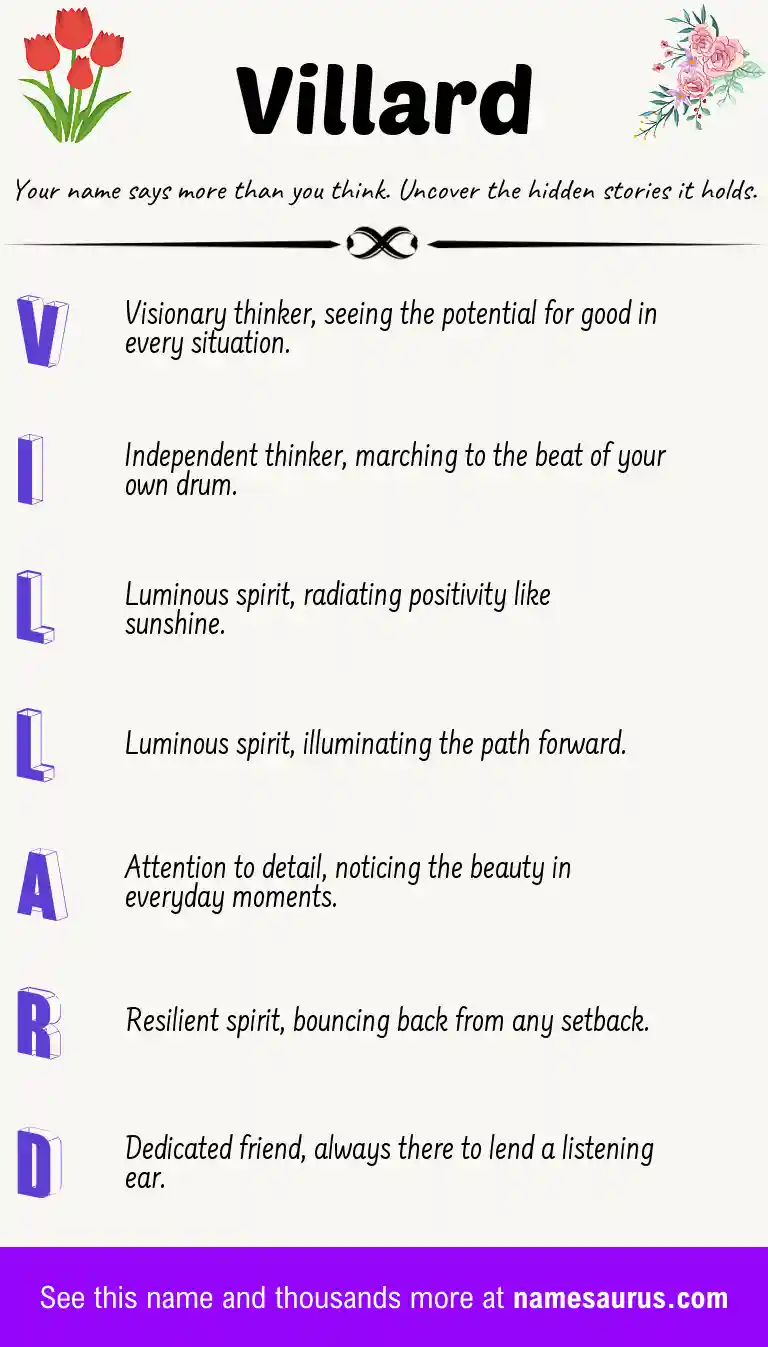 Acrostic poem about Villard.