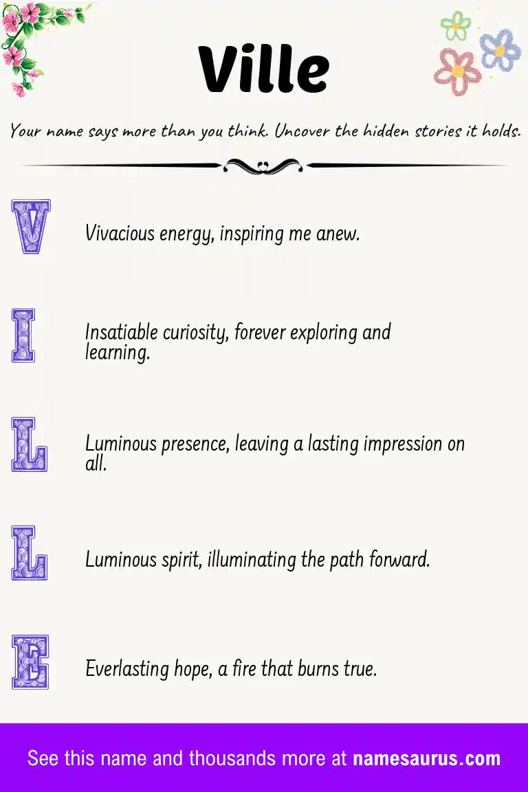Acrostic poem about Ville.