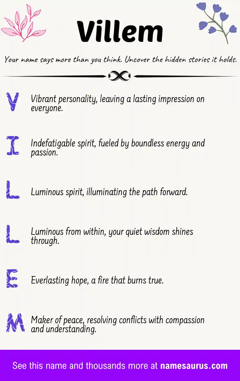 Acrostic poem about Villem.