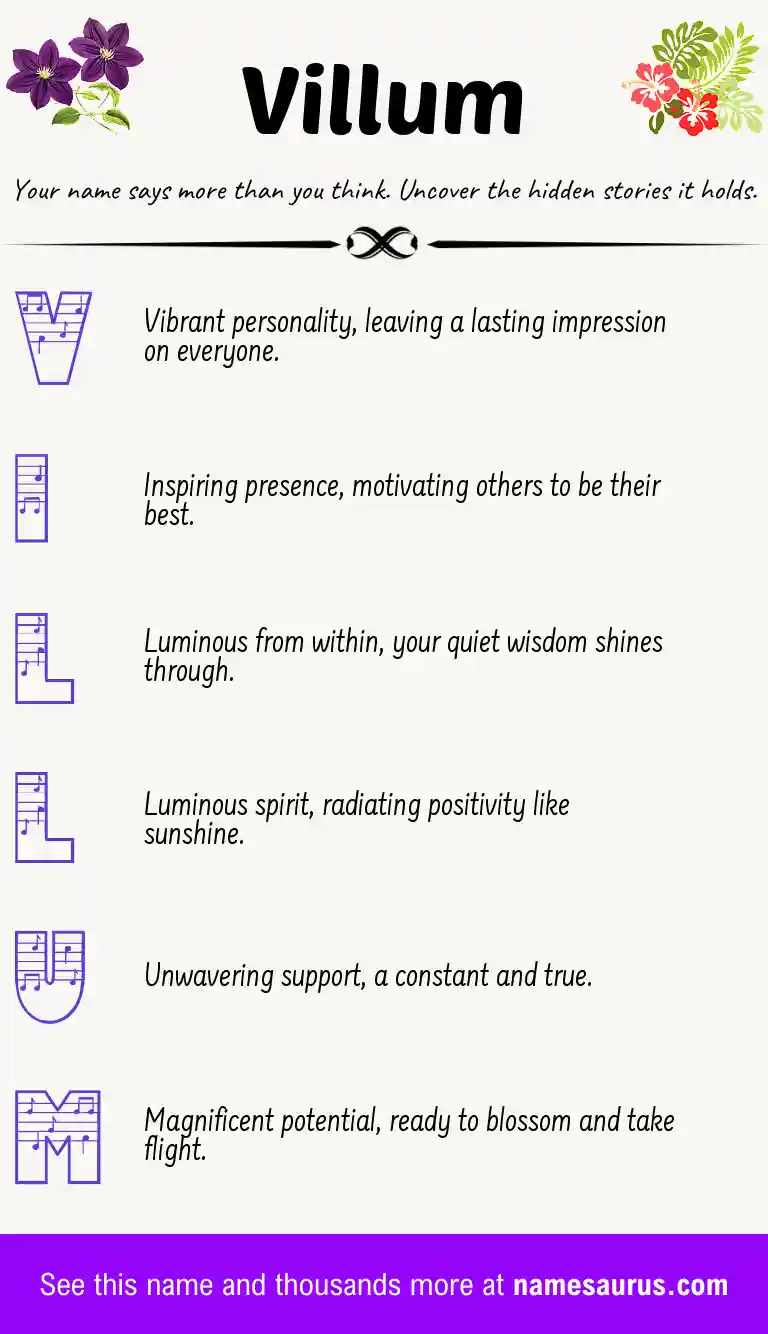 Acrostic poem about Villum.