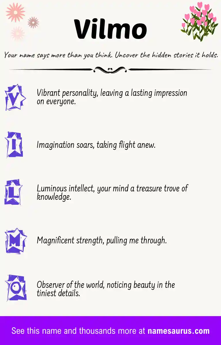 Acrostic poem about Vilmo.