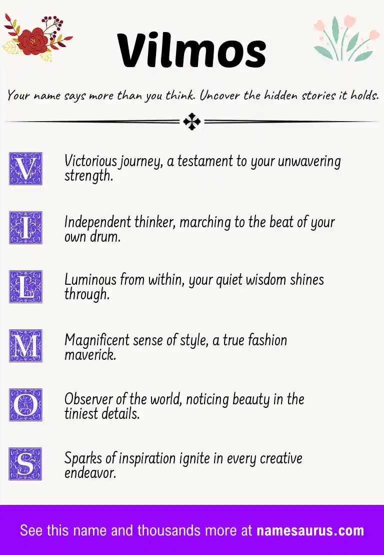 Acrostic poem about Vilmos.