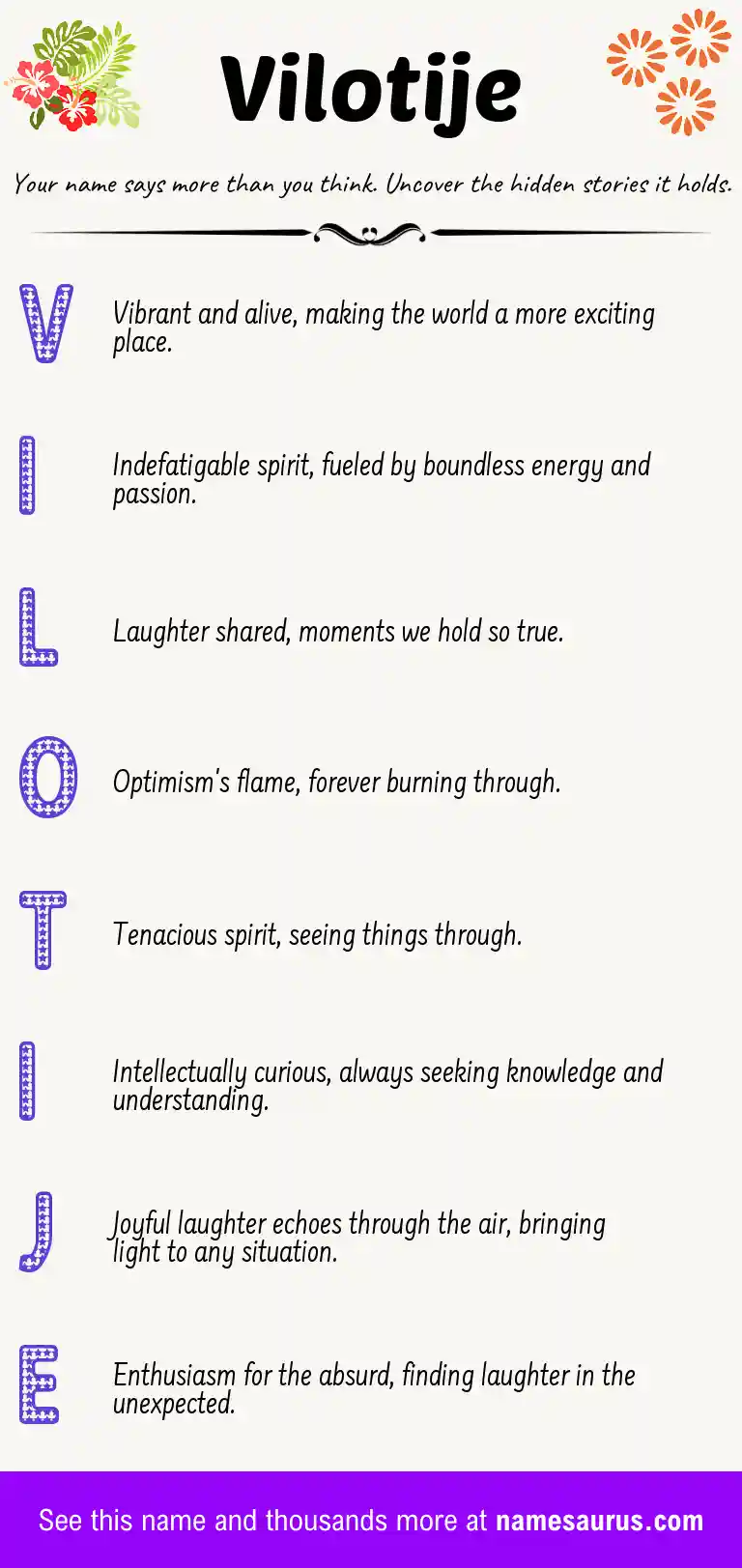 Acrostic poem about Vilotije.