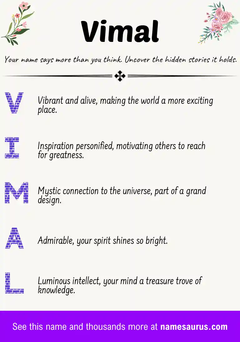 Acrostic poem about Vimal.