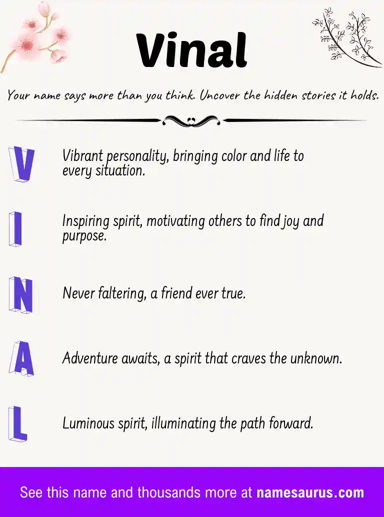 Acrostic poem about Vinal.