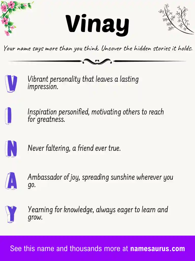 Acrostic poem about Vinay.