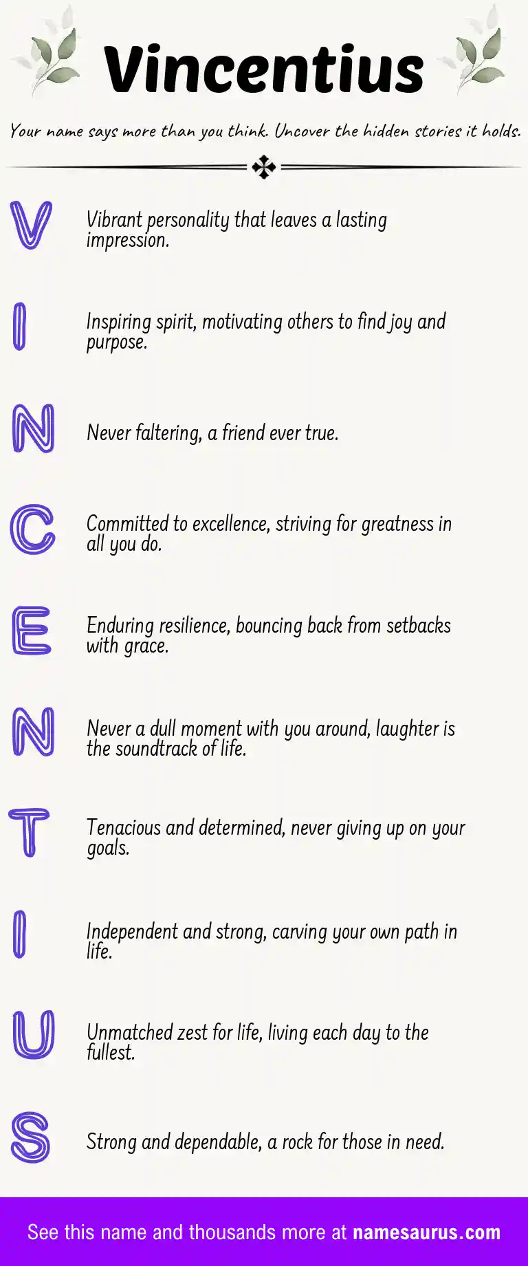 Acrostic poem about Vincentius.