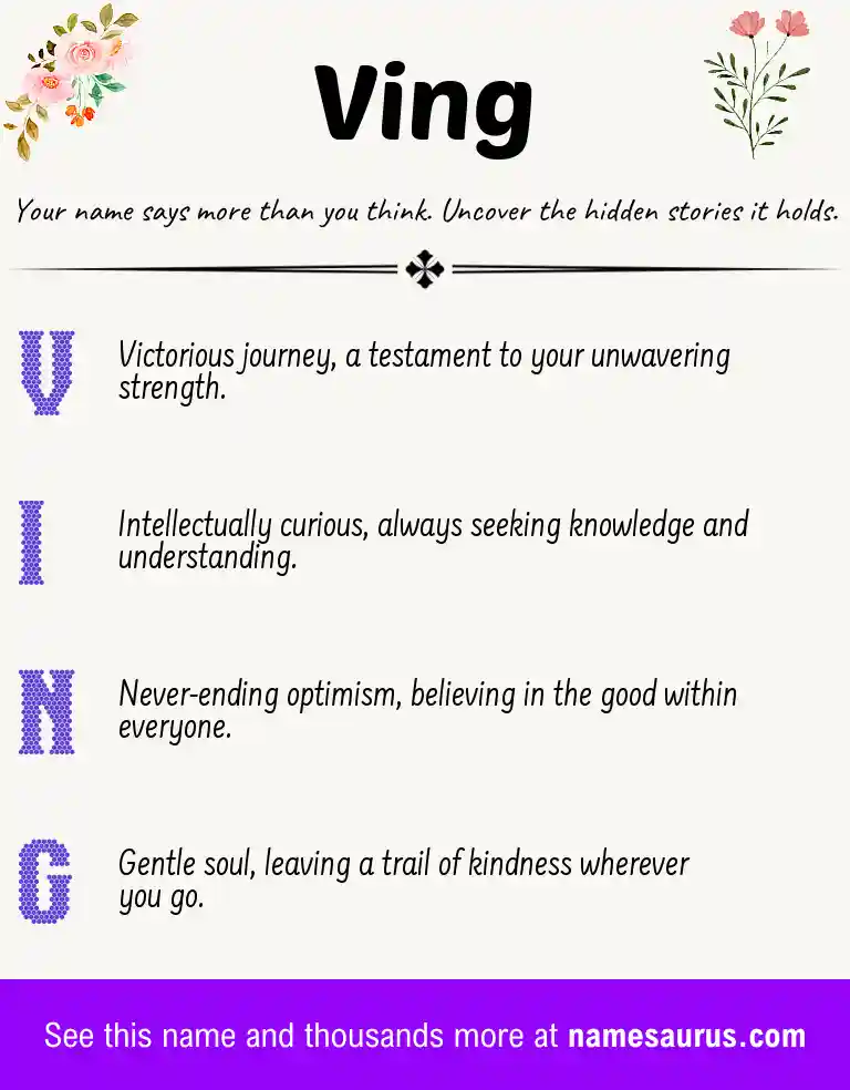 Acrostic poem about Ving.