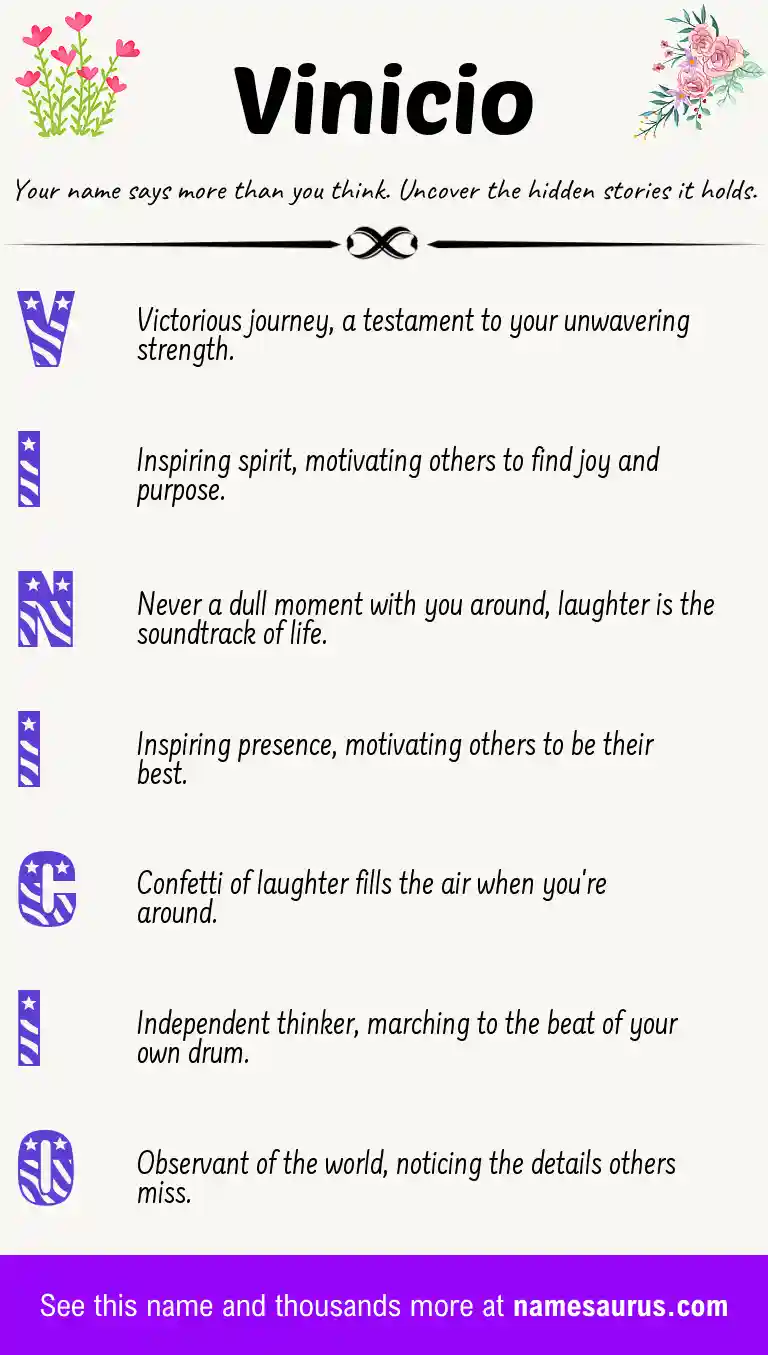 Acrostic poem about Vinicio.