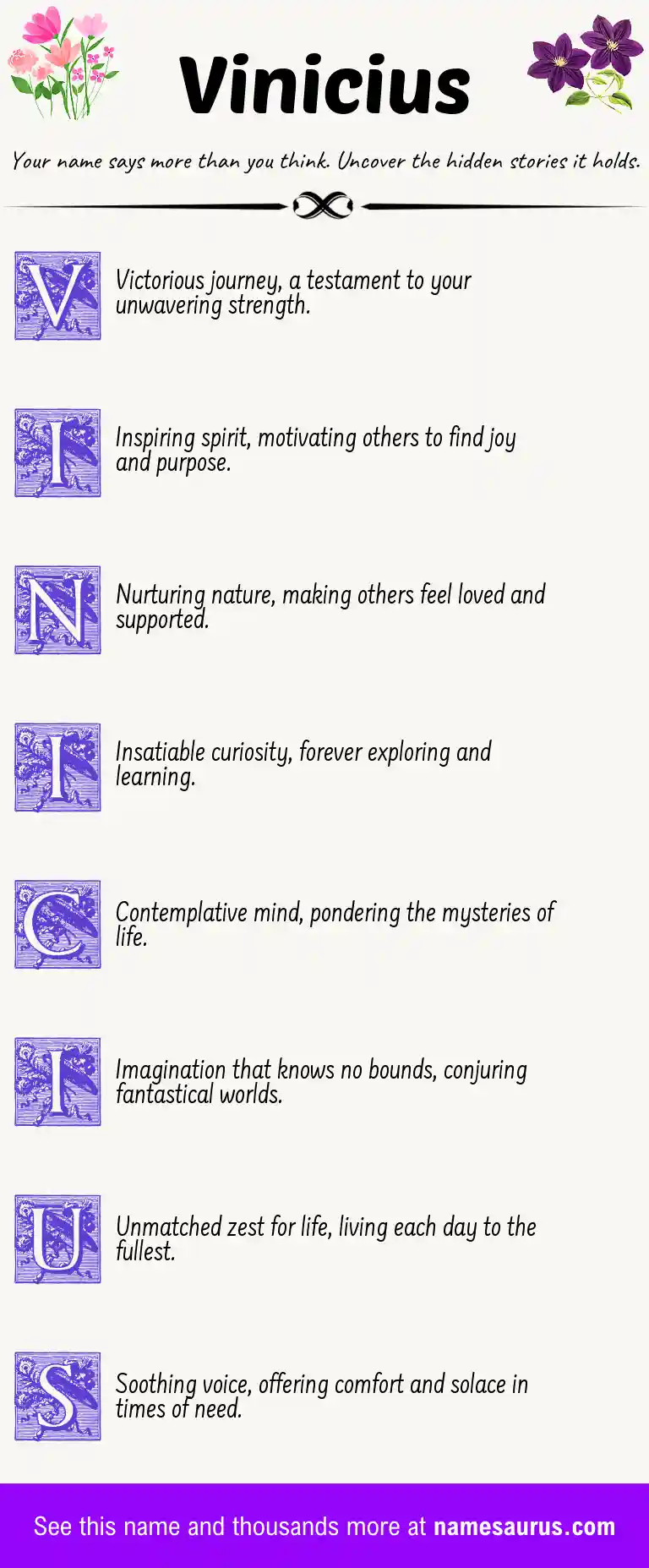 Acrostic poem about Vinicius.