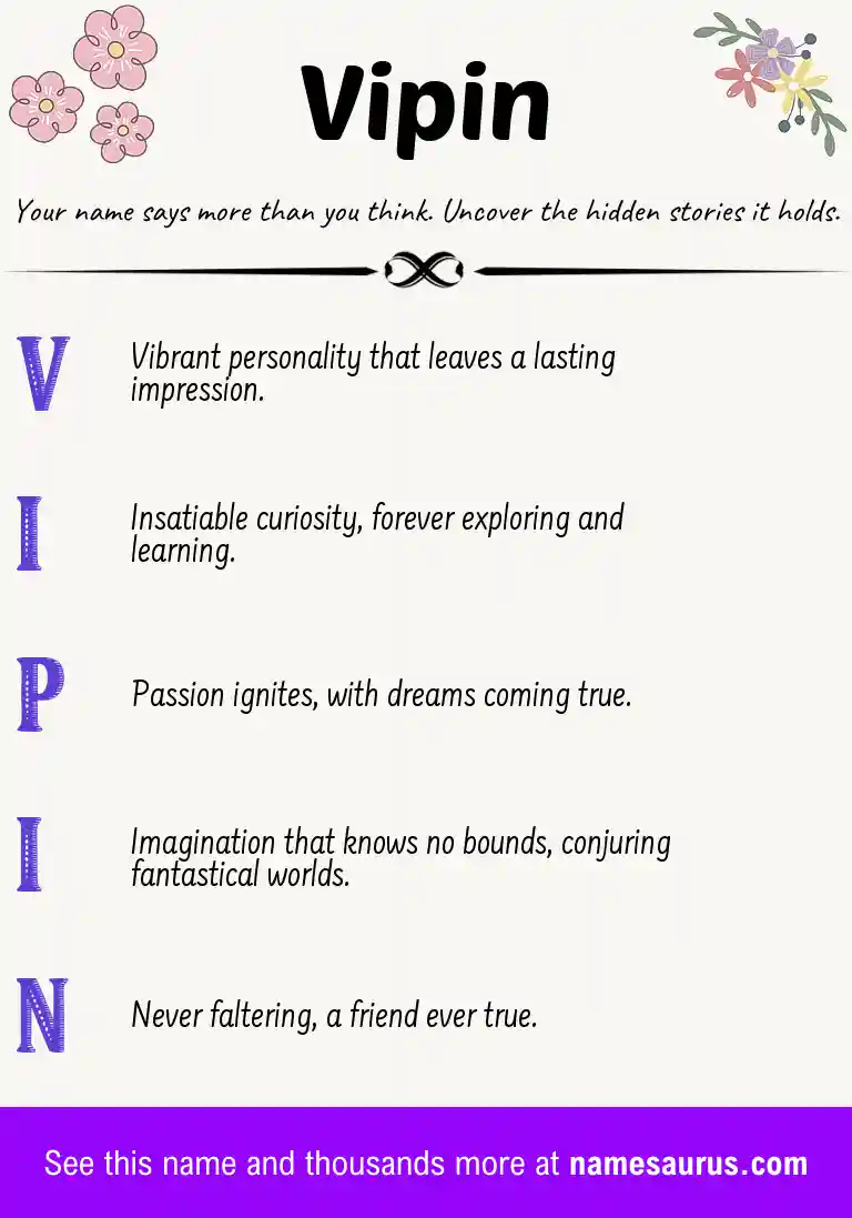 Acrostic poem about Vipin.