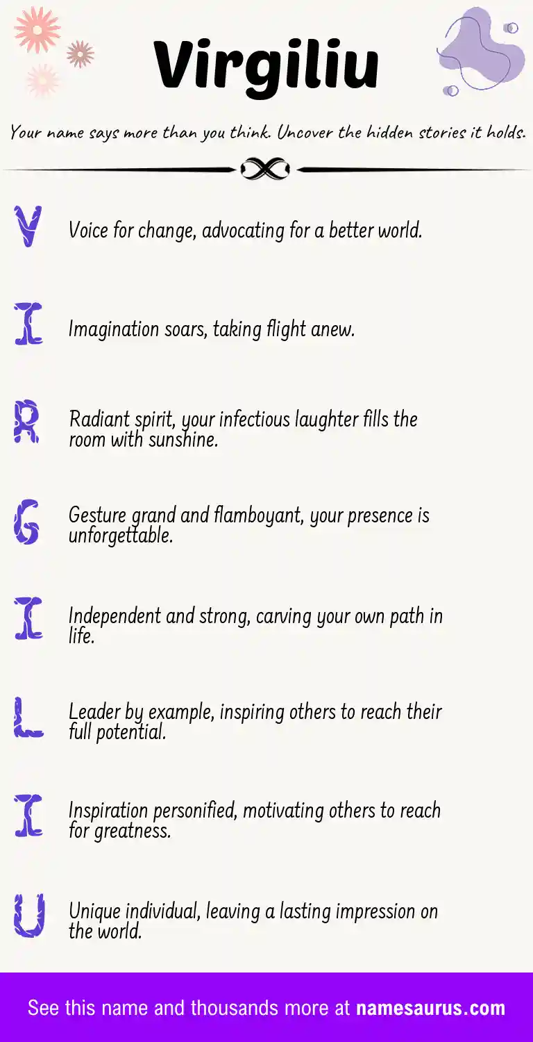 Acrostic poem about Virgiliu.