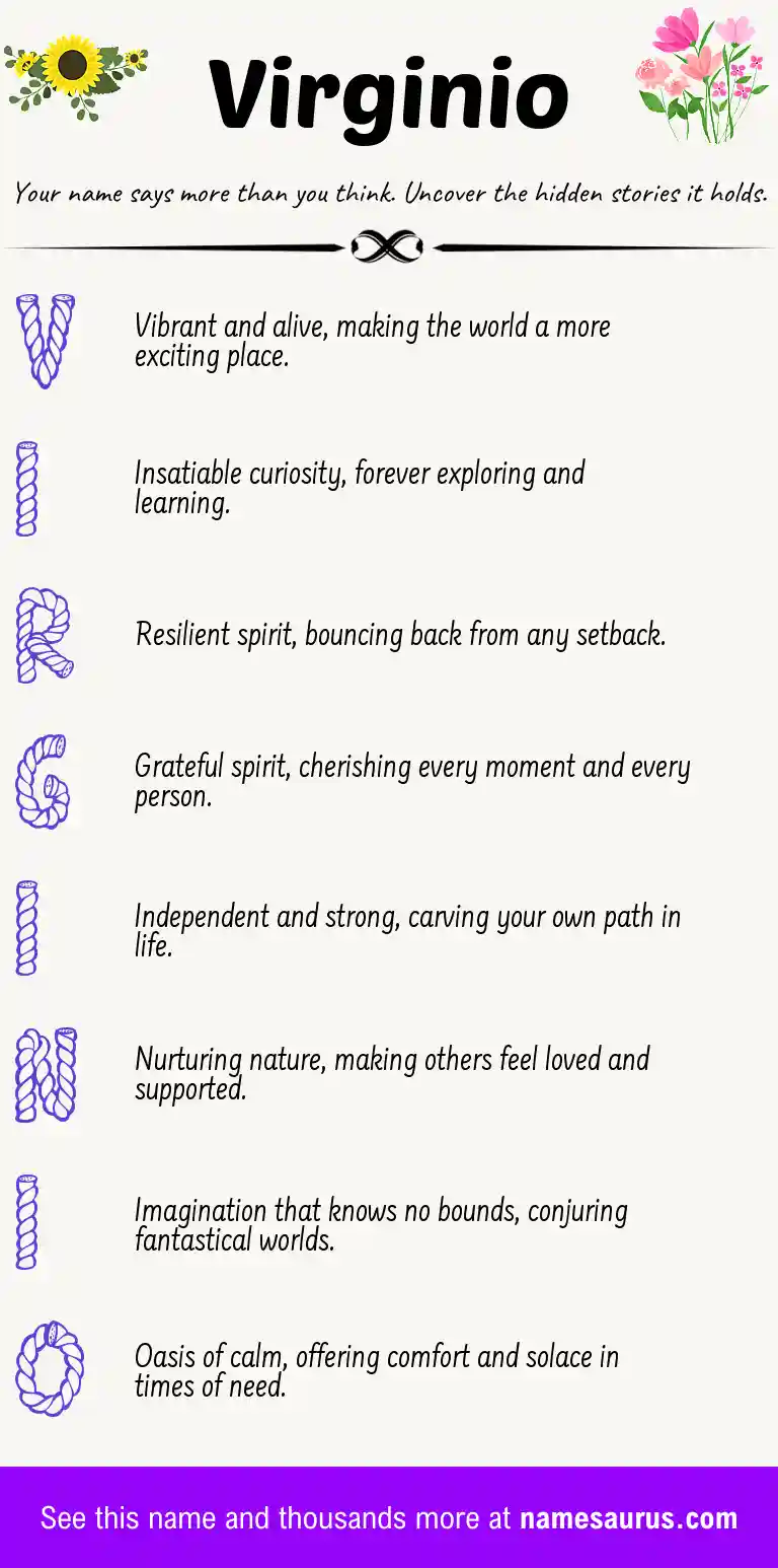 Acrostic poem about Virginio.