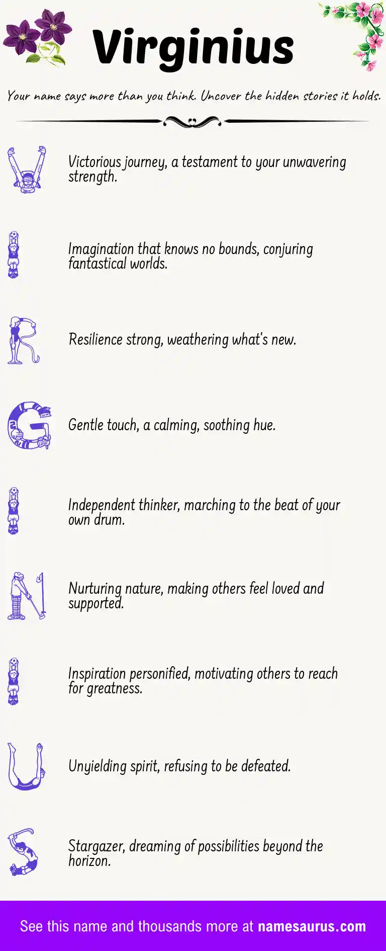 Acrostic poem about Virginius.