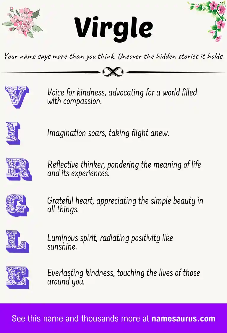 Acrostic poem about Virgle.