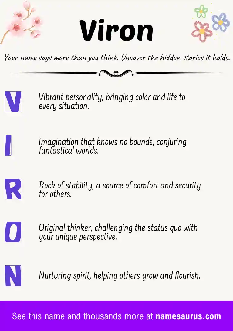 Acrostic poem about Viron.