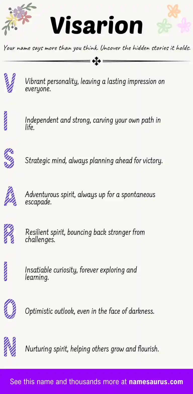 Acrostic poem about Visarion.