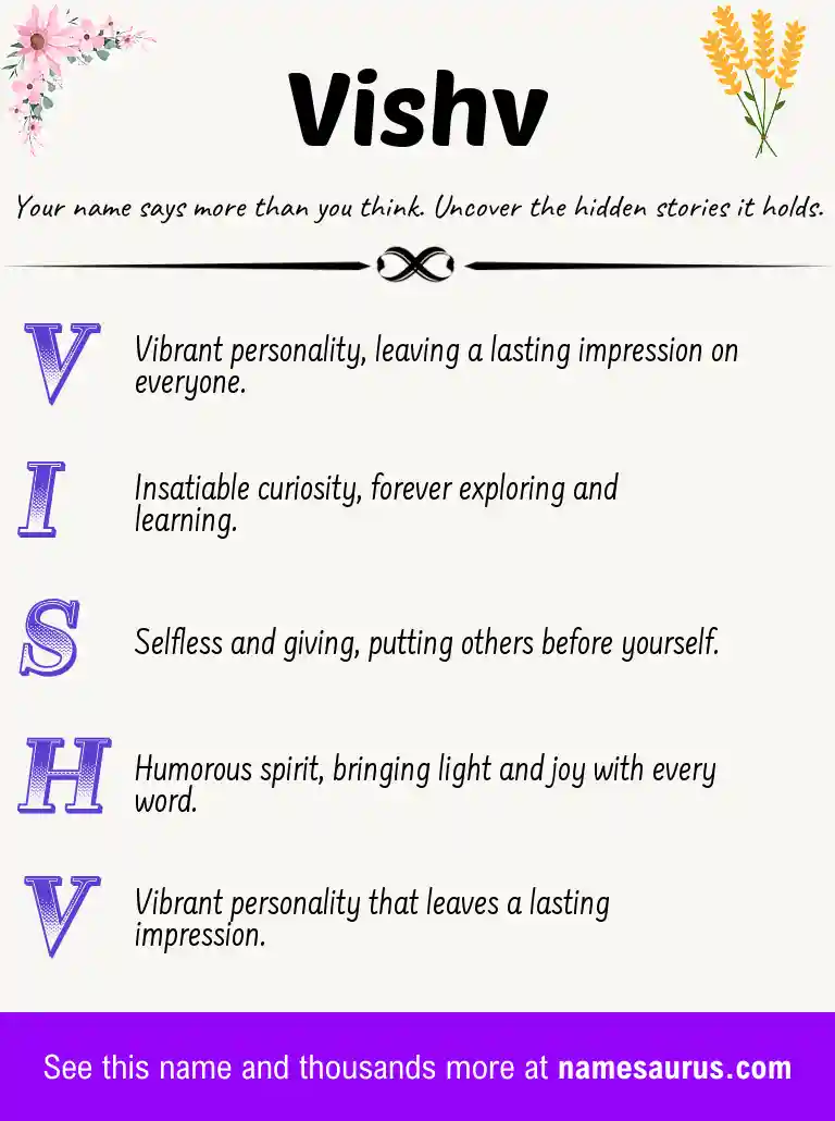 Acrostic poem about Vishv.