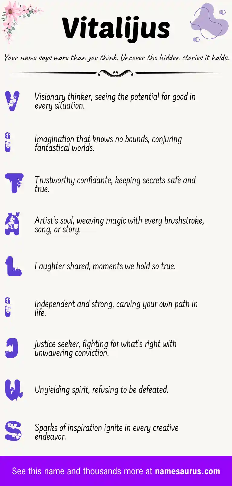 Acrostic poem about Vitalijus.