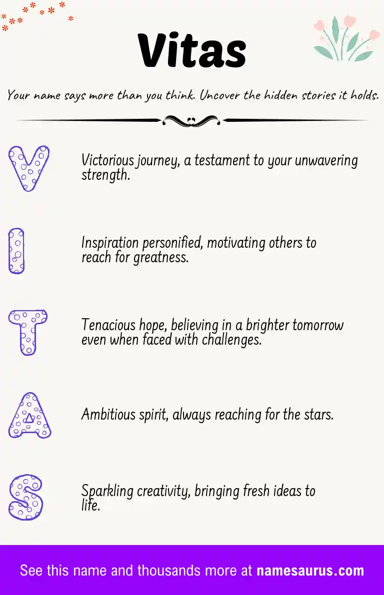Acrostic poem about Vitas.