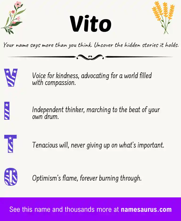 Acrostic poem about Vito.