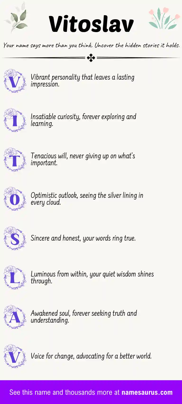 Acrostic poem about Vitoslav.