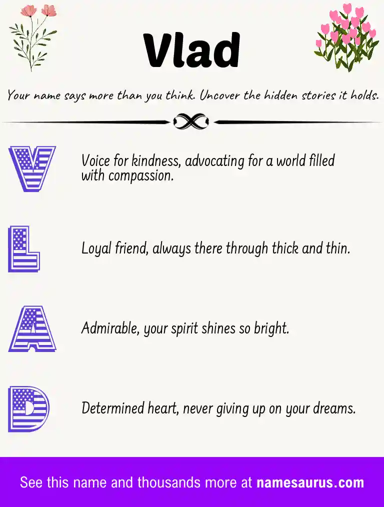 Acrostic poem about Vlad.