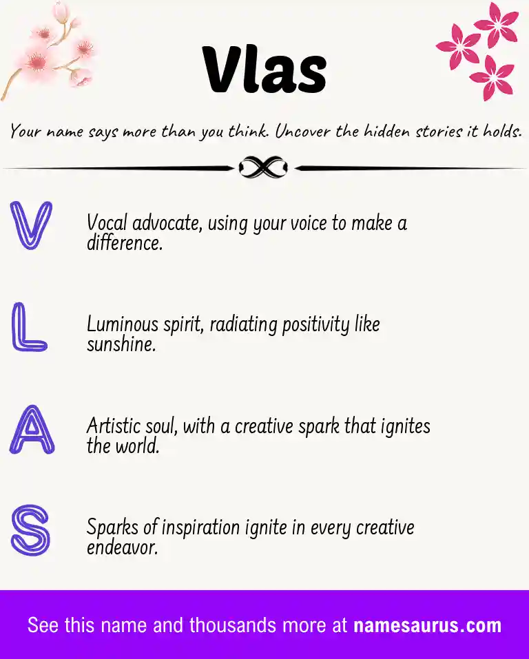 Acrostic poem about Vlas.