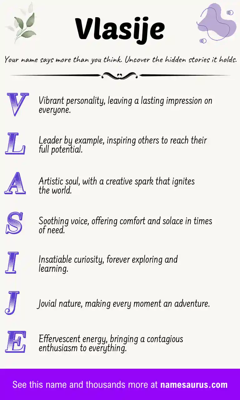 Acrostic poem about Vlasije.