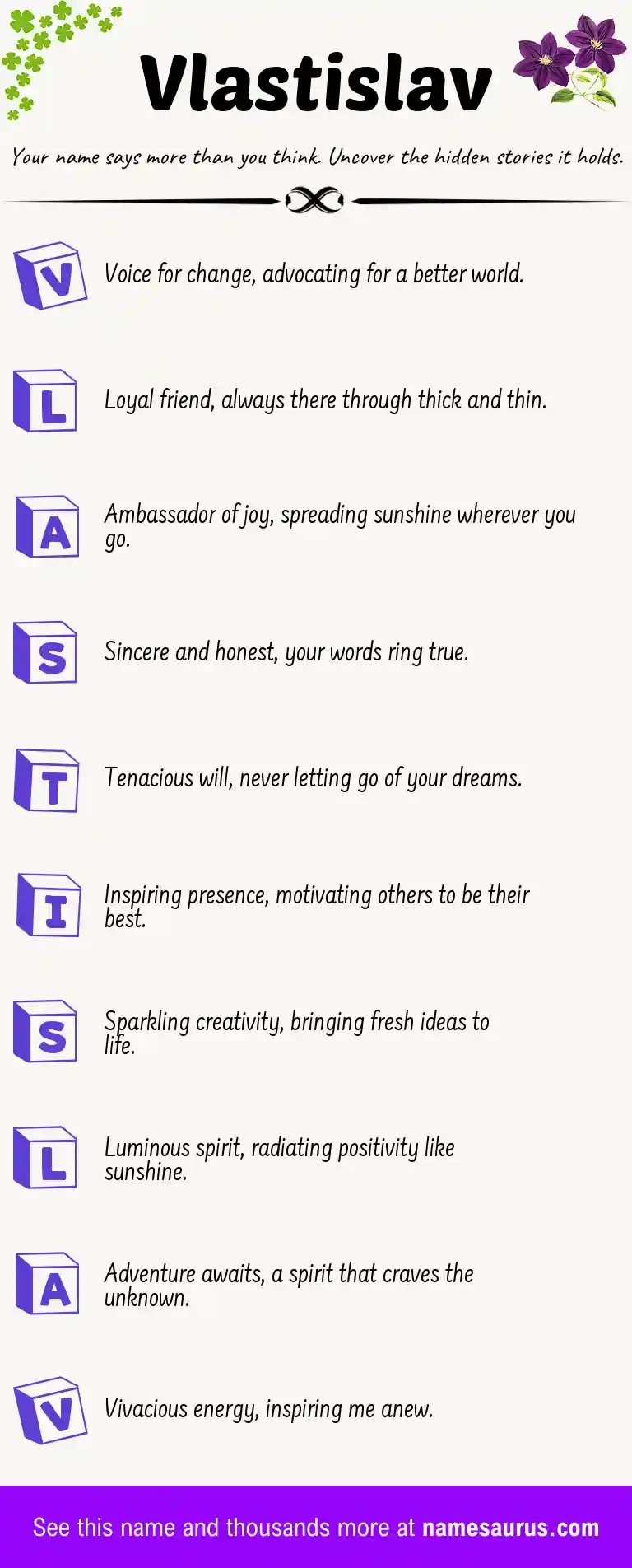 Acrostic poem about Vlastislav.