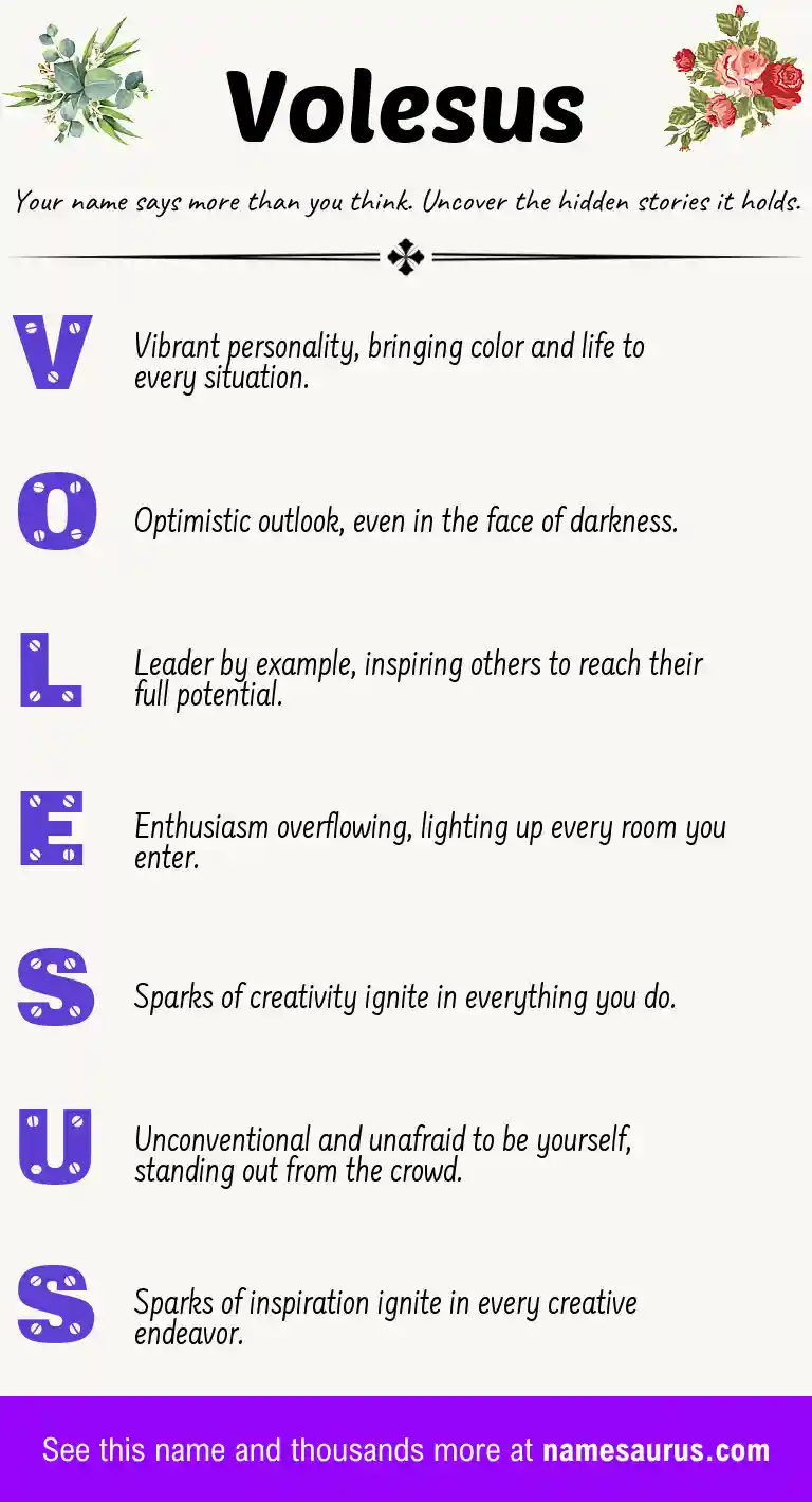Acrostic poem about Volesus.