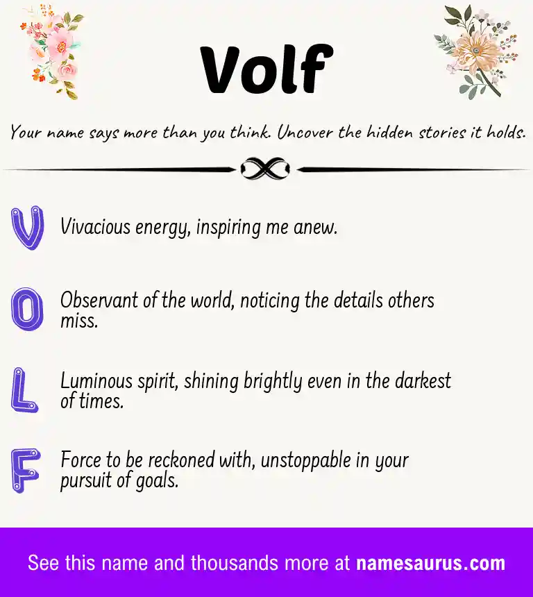 Acrostic poem about Volf.