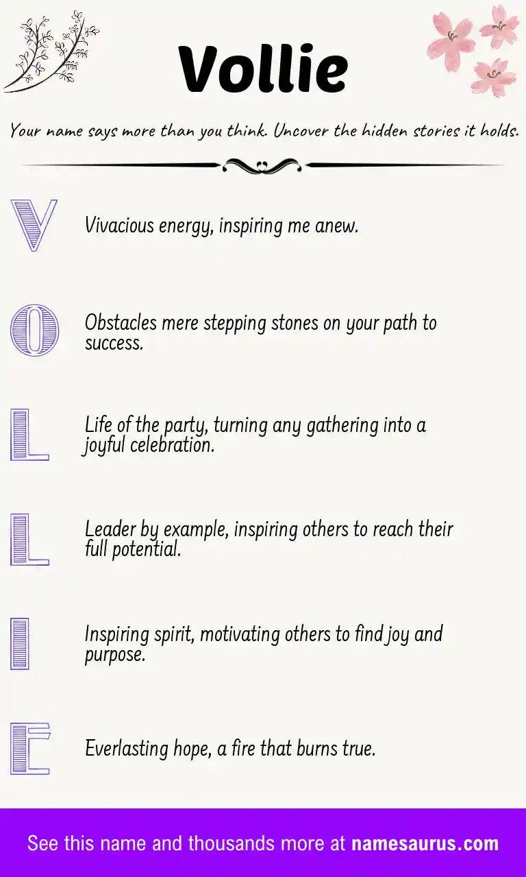 Acrostic poem about Vollie.