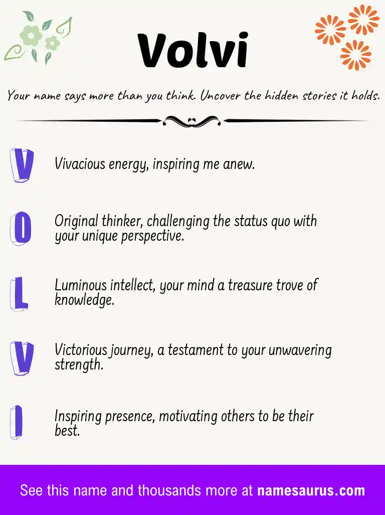 Acrostic poem about Volvi.