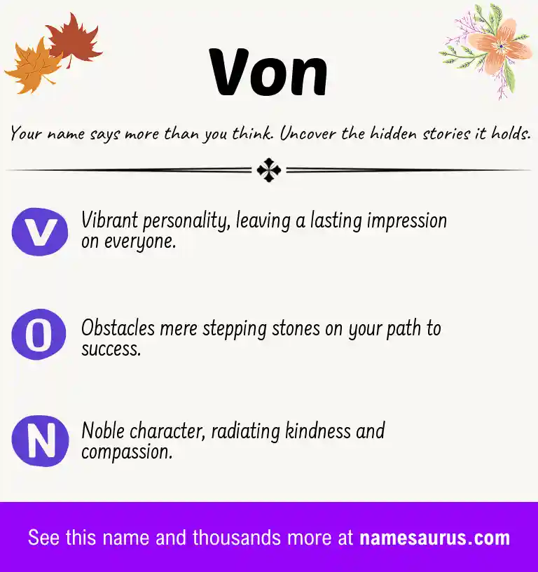 Acrostic poem about Von.