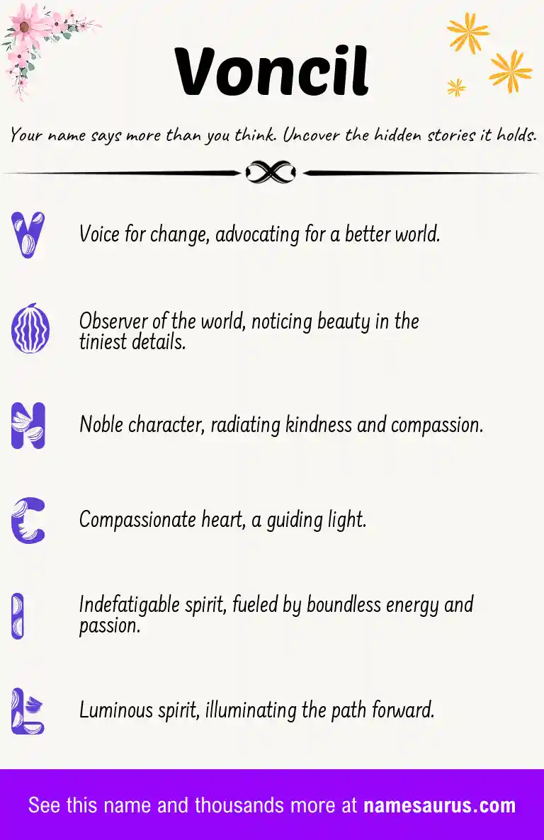 Acrostic poem about Voncil.
