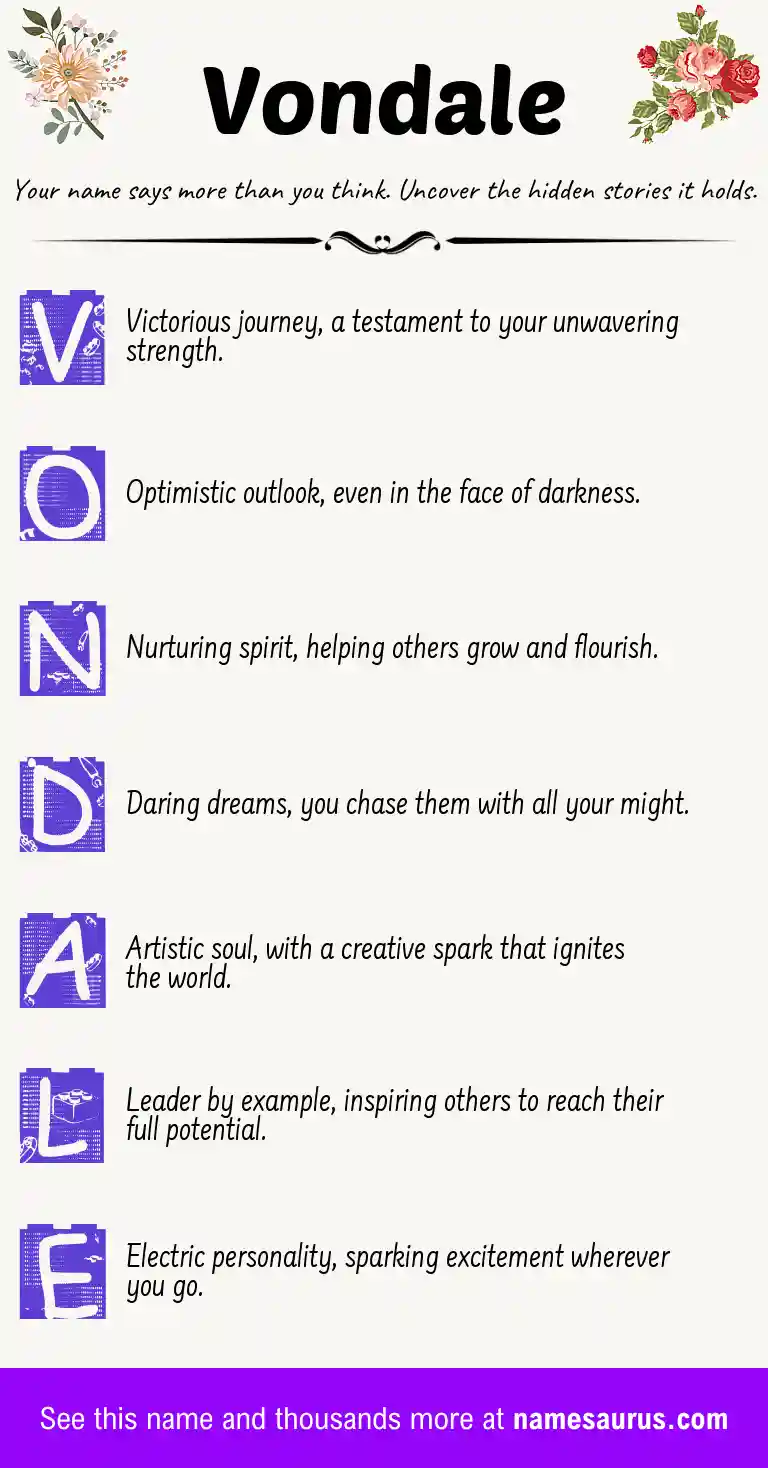 Acrostic poem about Vondale.