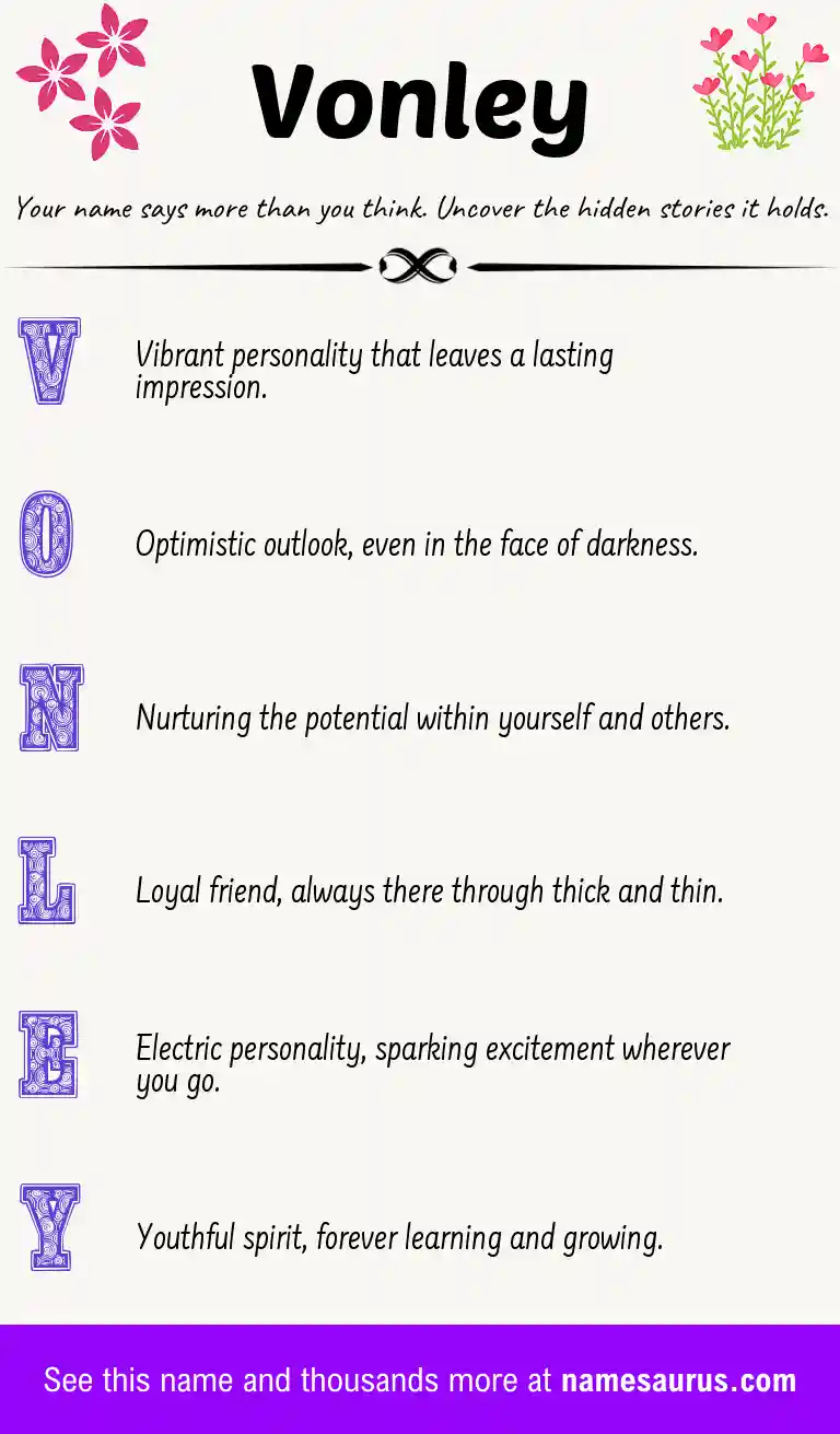 Acrostic poem about Vonley.