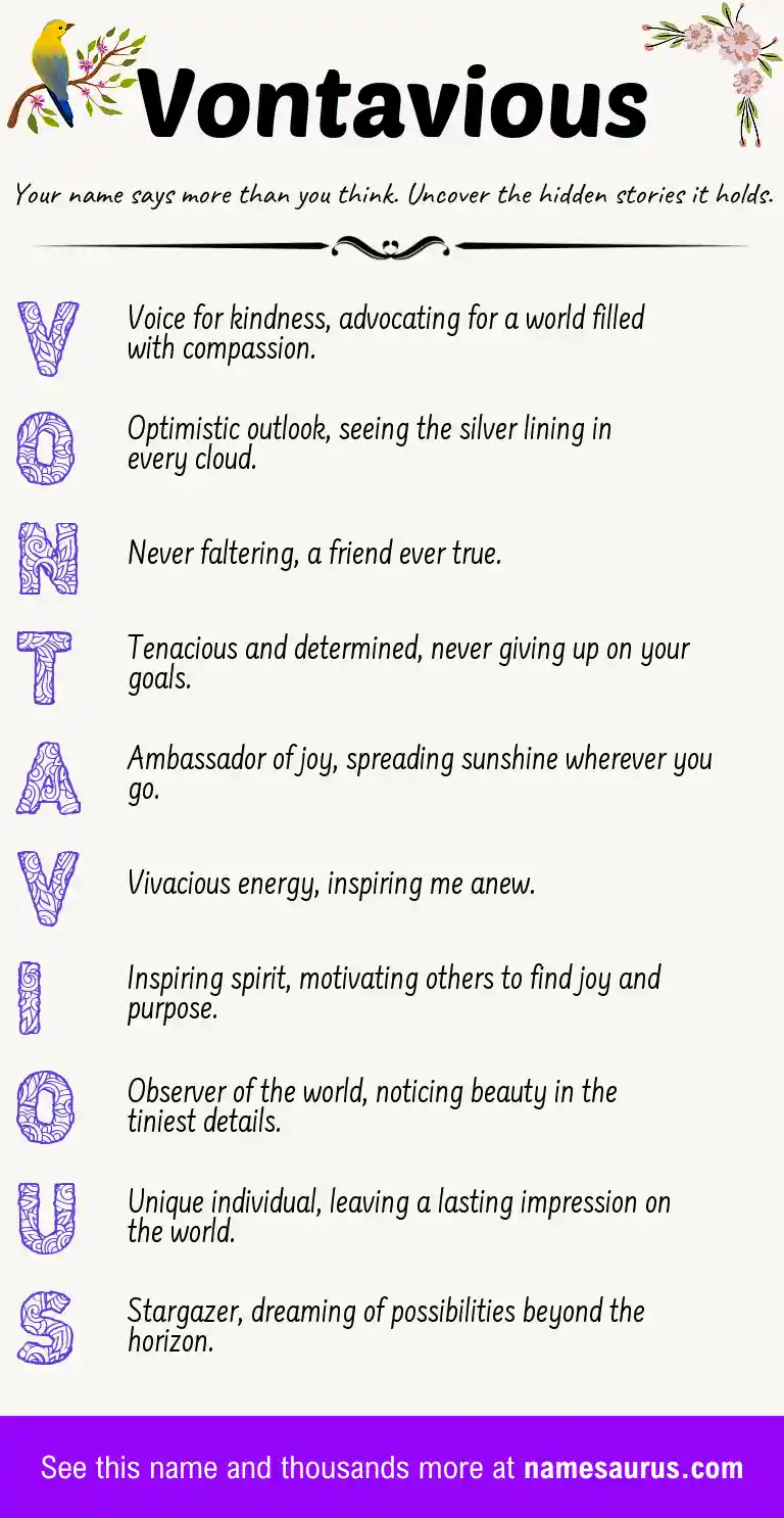 Acrostic poem about Vontavious.