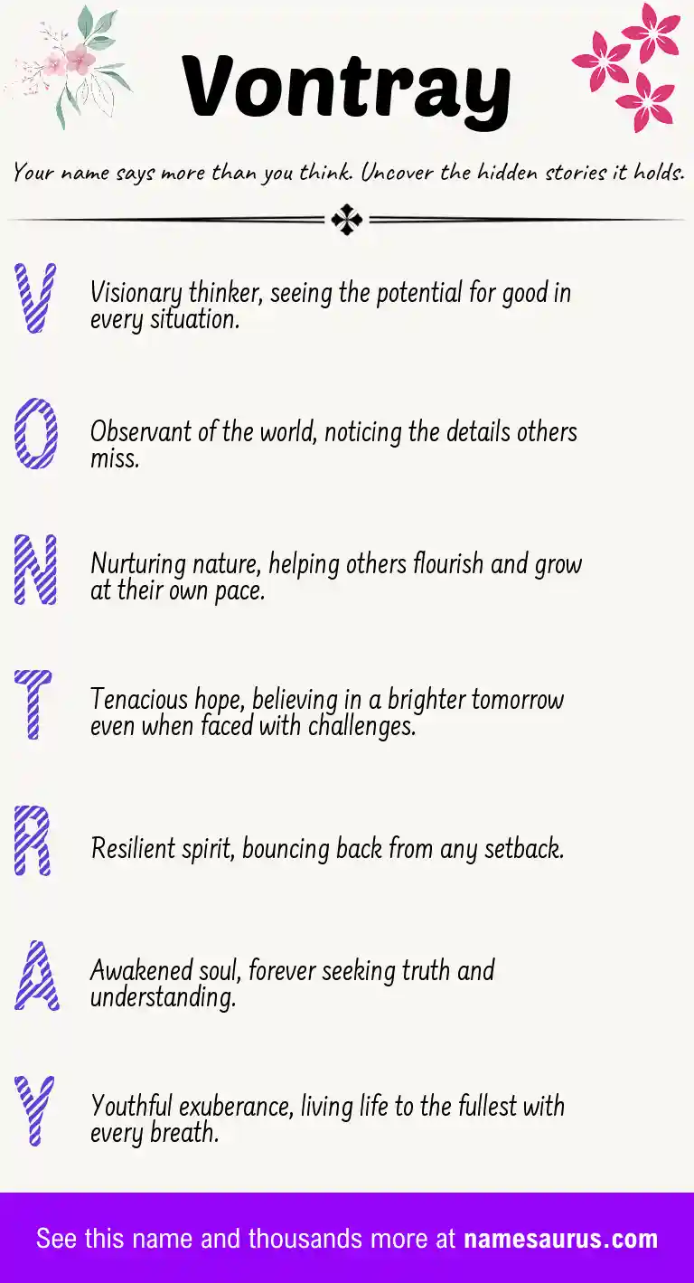 Acrostic poem about Vontray.