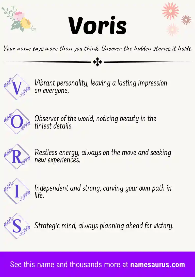 Acrostic poem about Voris.
