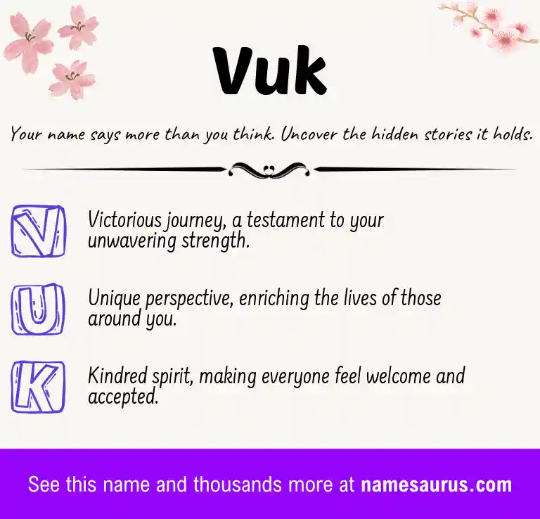 Acrostic poem about Vuk.