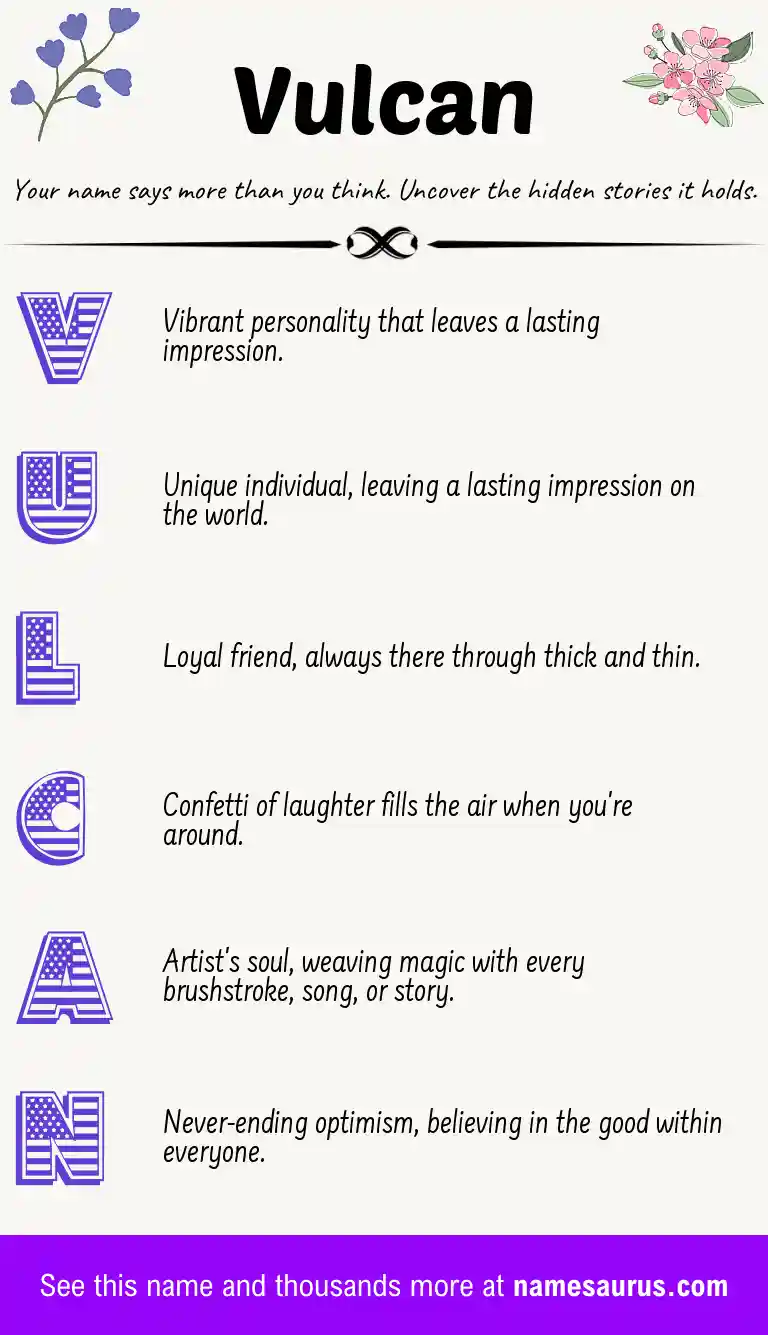 Acrostic poem about Vulcan.
