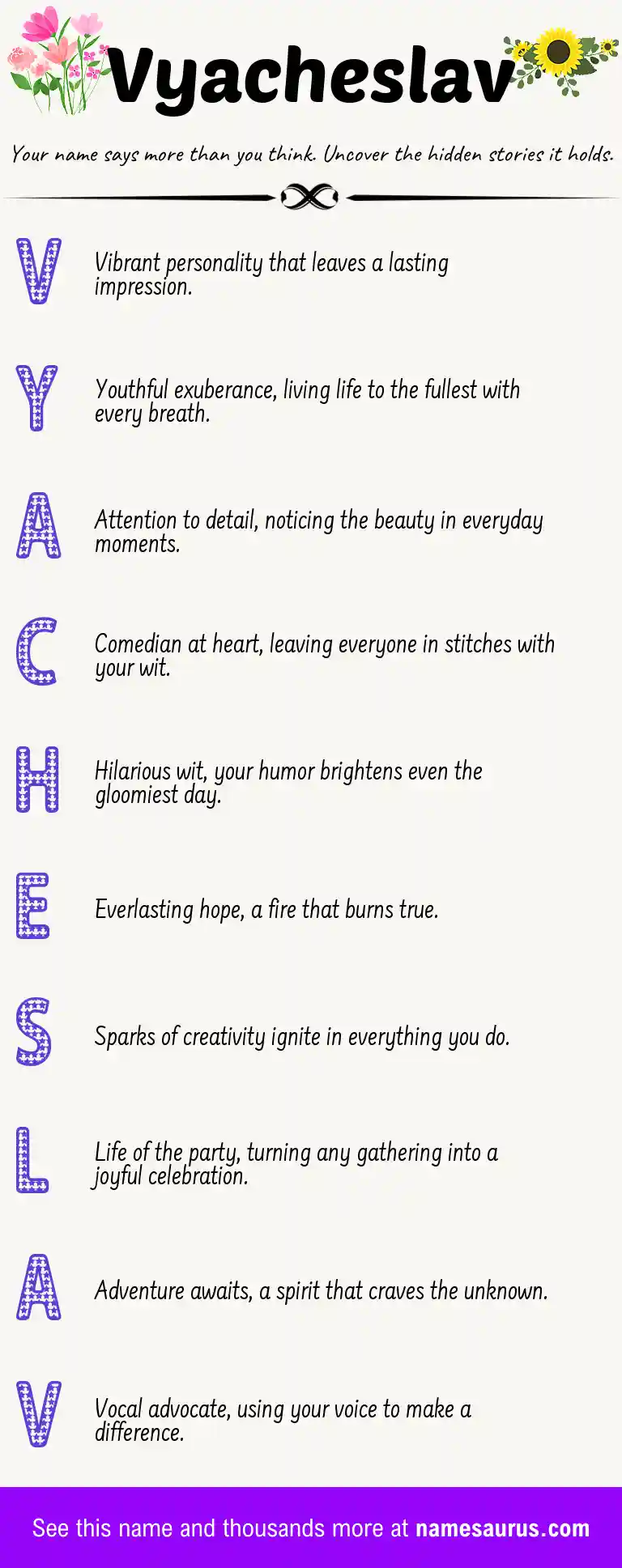 Acrostic poem about Vyacheslav.