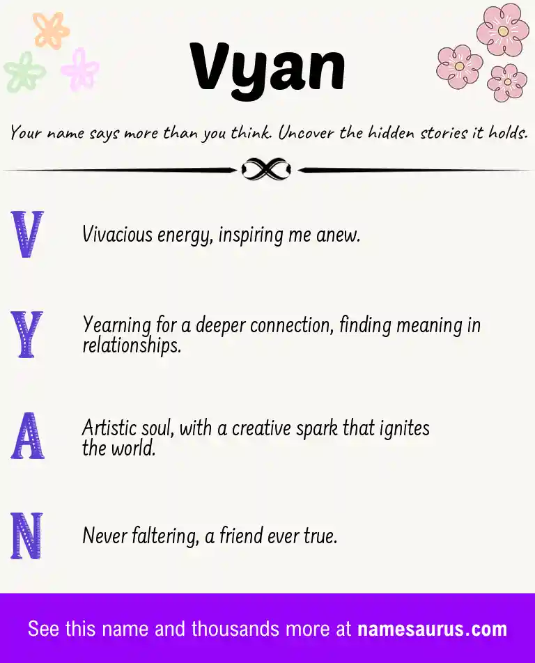 Acrostic poem about Vyan.