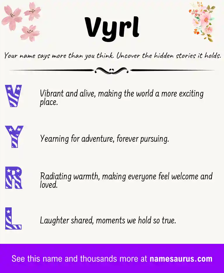 Acrostic poem about Vyrl.